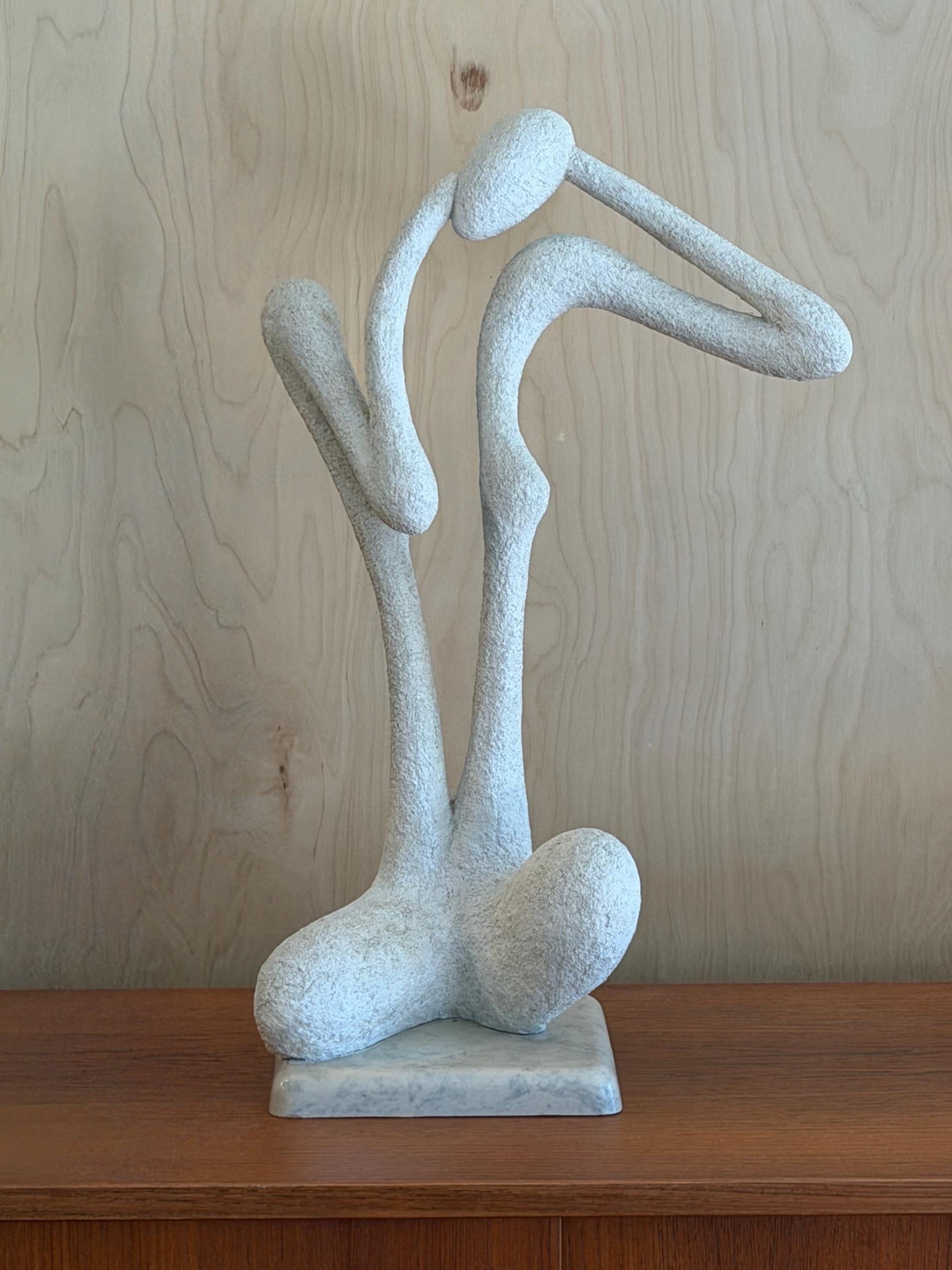 Vintage Abstract Marble And Plastar Sculpture - Modern